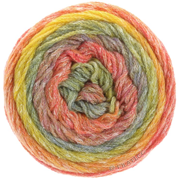 Lana Grossa AMOROSO | 08-gul/orange/apricot/sennep/grå