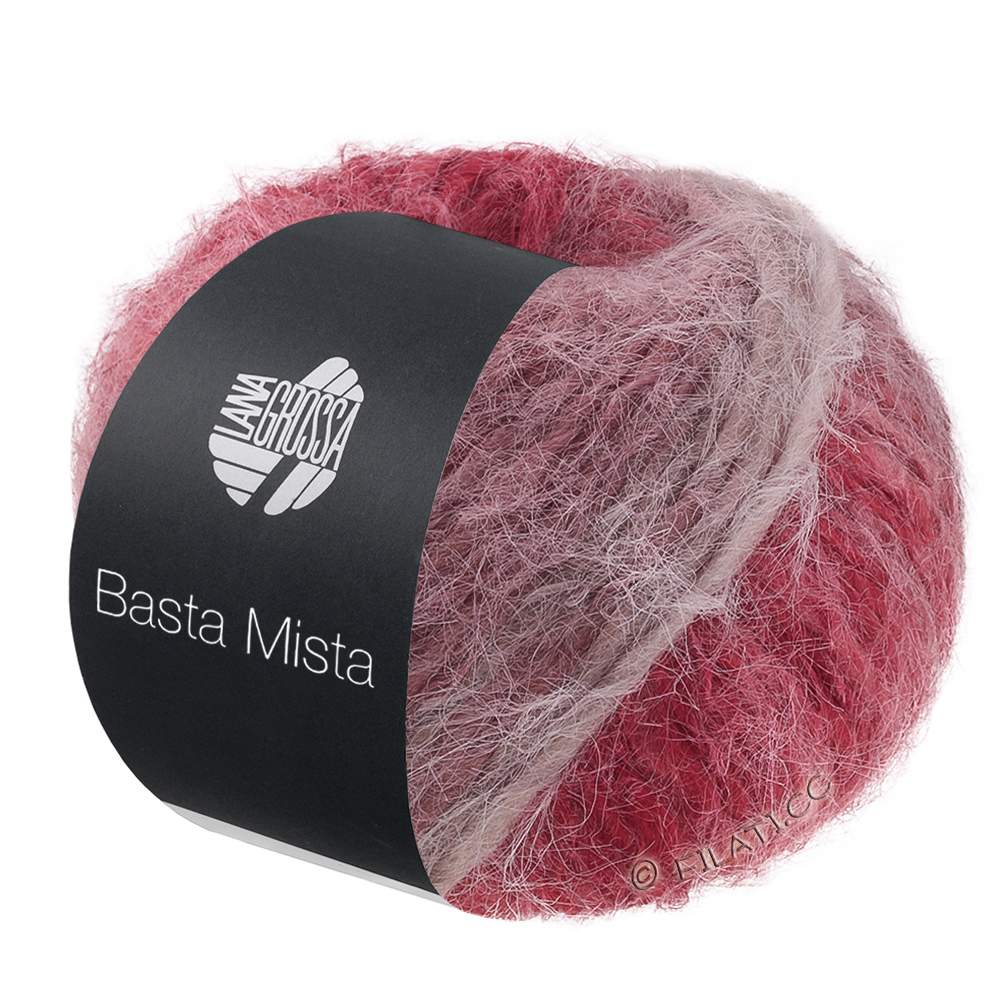 Lana Grossa BASTA MISTA | 119-burgund/vinrød/grå rød/taupe/gråbeige