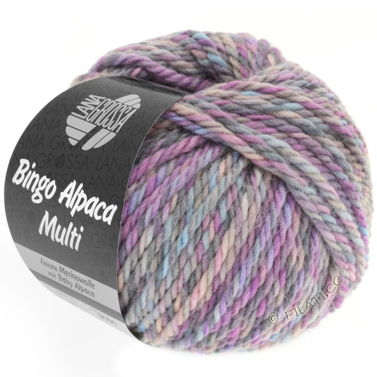 Lana Grossa BINGO ALPACA Multi | 101-rosa/lilla/lys blå/grå