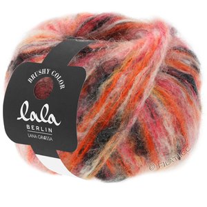 Lana Grossa BRUSHY Uni/Print (lala BERLIN) | 101-rosa/orange/koral/vinrød/sortbrun