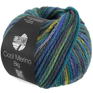 Lana Grossa COOL MERINO Big Color | 407-jade/petrol/turkis/rosa beige/aubergine/gulgrøn/royal/gråblå