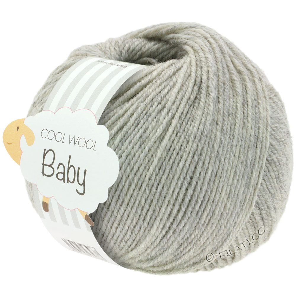 Lana Grossa COOL WOOL Baby 25g | 206-lys grå meleret
