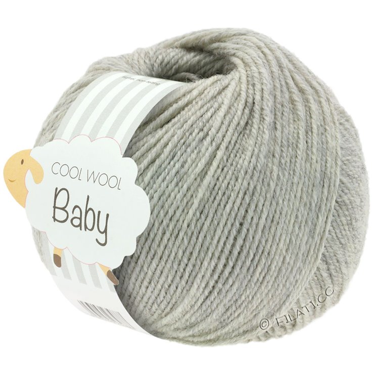 Lana Grossa COOL WOOL Baby 25g | 206-lys grå meleret