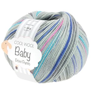 Lana Grossa COOL WOOL Baby 50g | 316-lys grå/mørk grå/jeans/blækblå/rosa/turkis