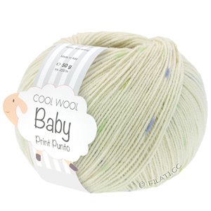 Lana Grossa COOL WOOL Baby Uni/Print 50g | 365-creme/lys oliven/sartgrøn/blågrå