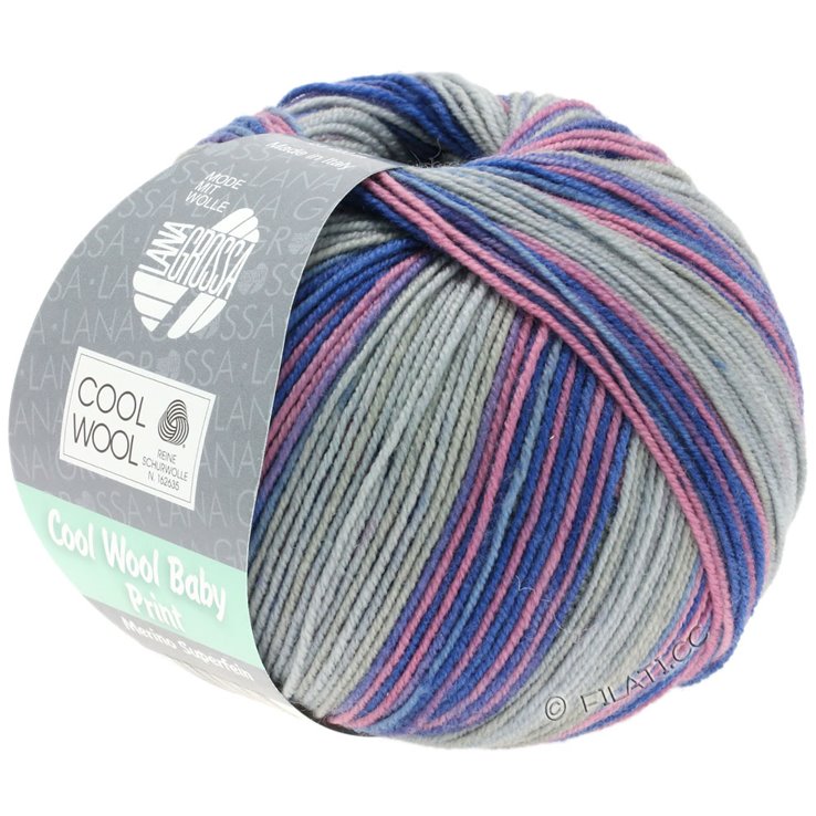 Lana Grossa COOL WOOL Baby Dégradé | 401-grå/rosa/syren