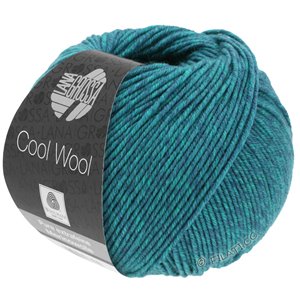 Lana Grossa COOL WOOL   Uni/Melange/Neon | 7110-petrol blå/blågrøn