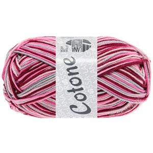 Lana Grossa COTONE  Print/Spray/Mouliné | 327-rosa/pink/bordeaux/lys grå
