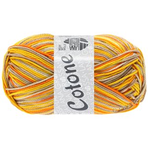 Lana Grossa COTONE  Print/Spray/Mouliné | 337-beige/taupe/æggeblomme gul/orange