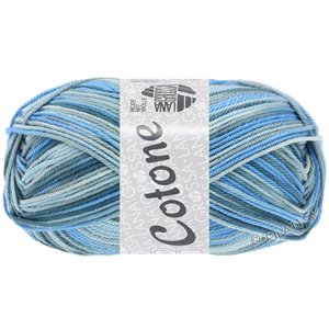 Lana Grossa COTONE  Print/Spray/Mouliné | 345-himmelblå/mint/gråblå/grønblå