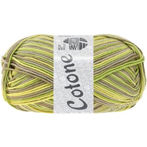 Lana Grossa COTONE  Print/Spray/Mouliné | 350-taupe/lys oliven/lys gul/gråbeige