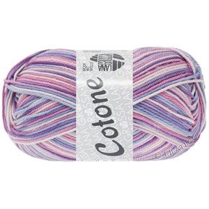 Lana Grossa COTONE  Print/Spray/Mouliné | 354-hvid/rosa/lilla/violet/violetblå