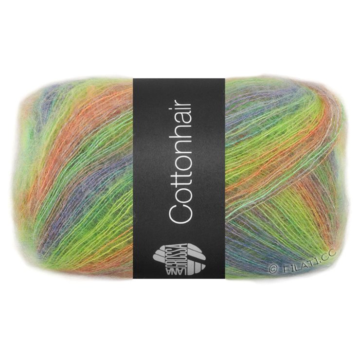 Lana Grossa COTTONHAIR | 102-orange/grøn/gulgrøn/blåviolet/gråbrun