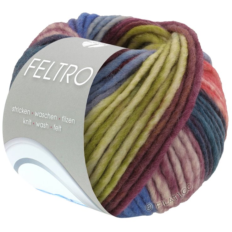 Lana Grossa FELTRO Bosco | 723-lys oliven/rødviolet/jeans/blå/gammelrosa/mørk grøn/lyng/røgblå