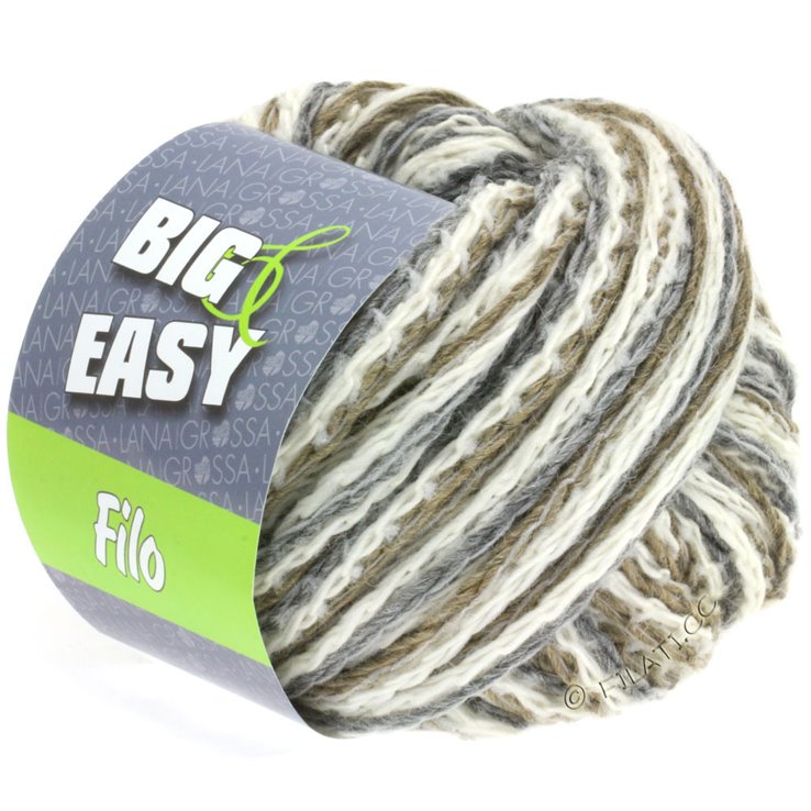 Lana Grossa FILO Multicolor (Big & Easy) | 101-hvid/grå/taupe