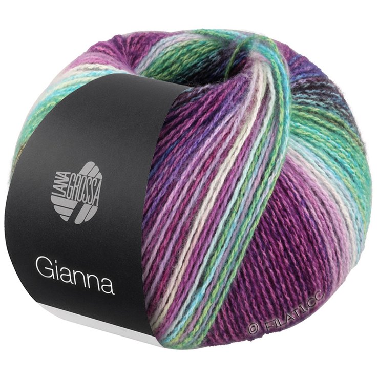 Lana Grossa GIANNA | 08-turkis/grøn/rødviolet/blåviolet/rosé/hvid