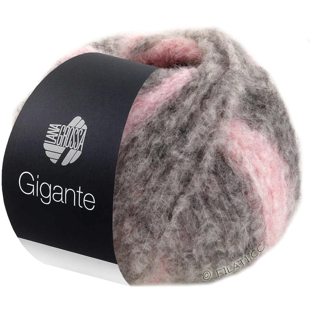 Lana Grossa GIGANTE | 11-rosa/syren/mellem grå/mørk grå