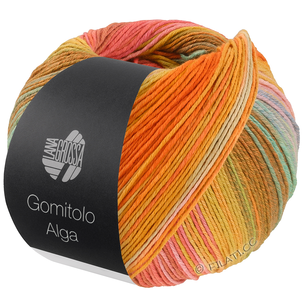 Lana Grossa  | 2022-gulgrøn/gulorange/rødorange/laks/hvid/turkis/okker/sartgrøn/rosa