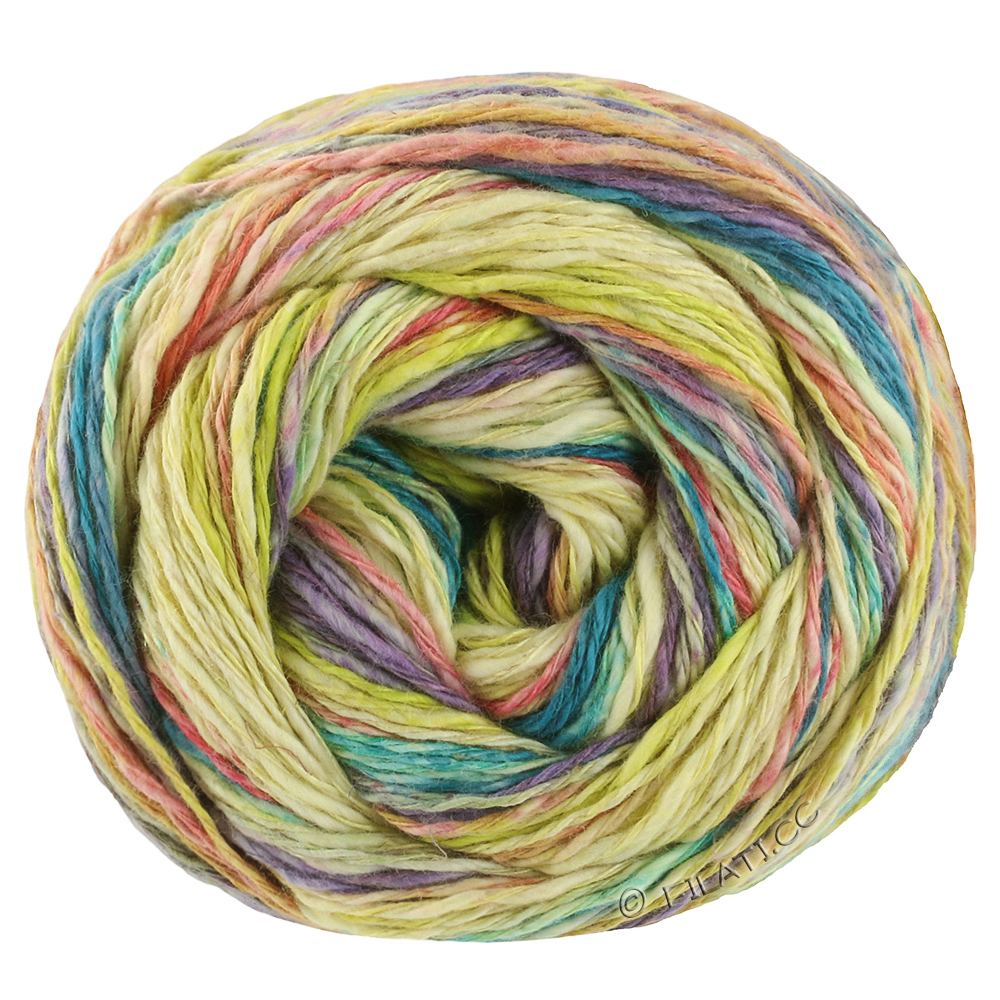 Lana Grossa  | 3043-vanilje/fuchsia/pistacie/blåviolet/petrol blå/gammelrosa
