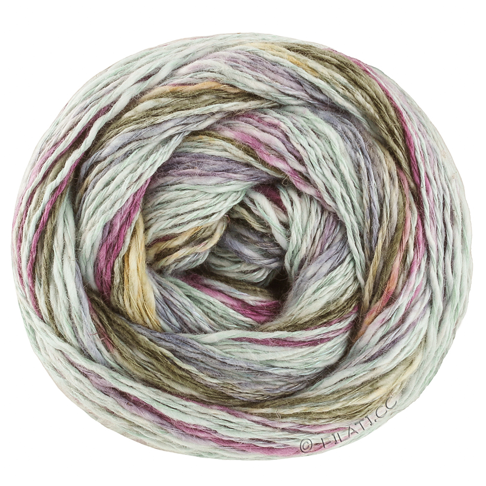 Lana Grossa  | 3044-mynte/gråblå/grågrøn/rødviolet/lavendel/safrangul
