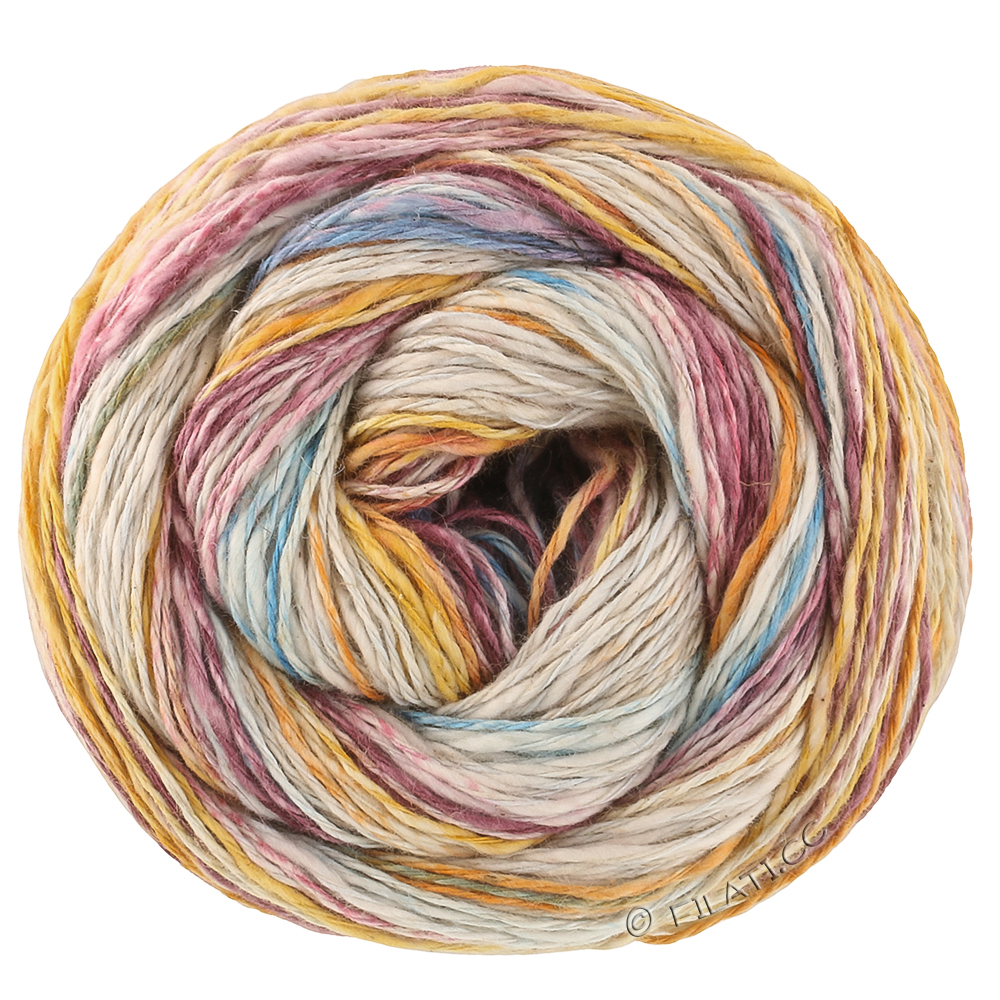 Lana Grossa  | 3046-sartblå/himmelblå/okker/safrangul/brombær/bær