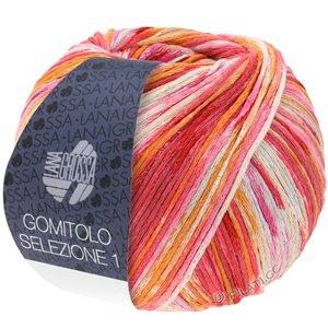 Lana Grossa GOMITOLO SELEZIONE 1 | 1001-rød/pink/orange/gul/rosa/rå hvid