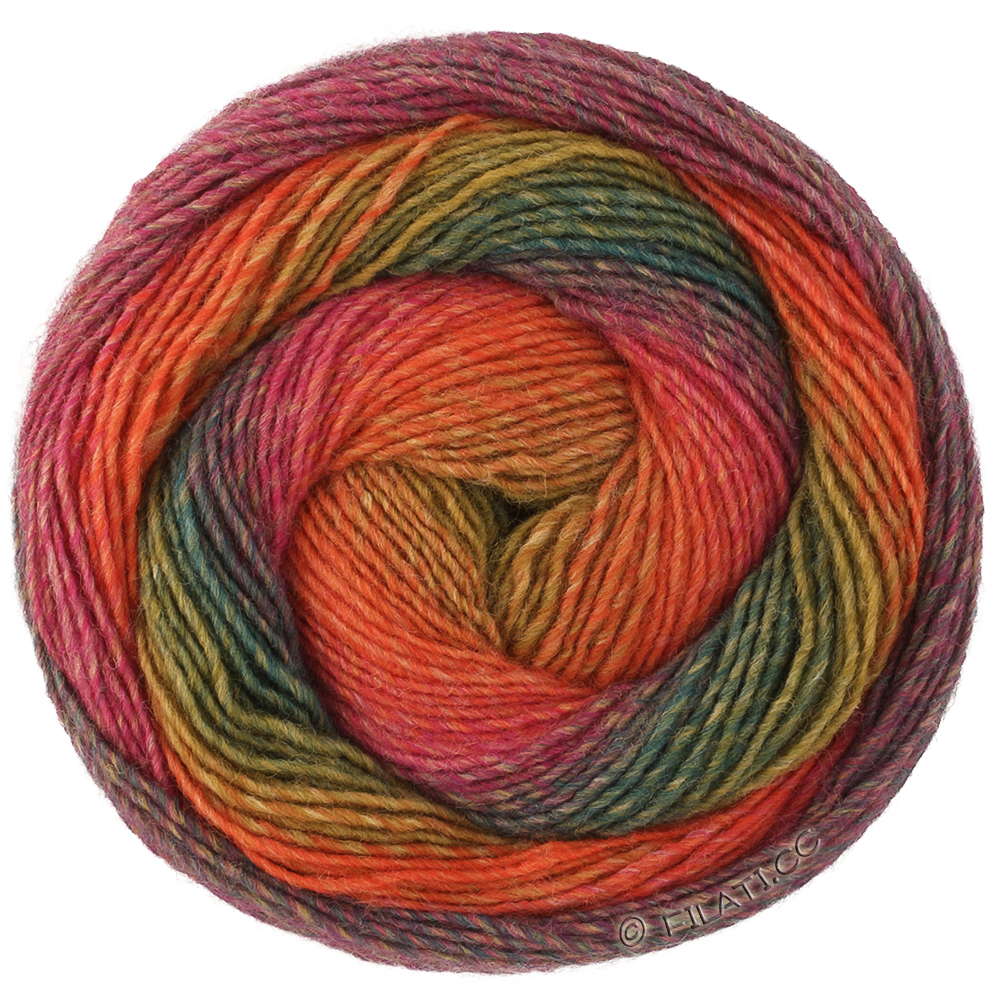 Lana Grossa GOMITOLO VERSIONE | 464-mørk oliven/mørk grøn/gråviolet/fuchsia/rød