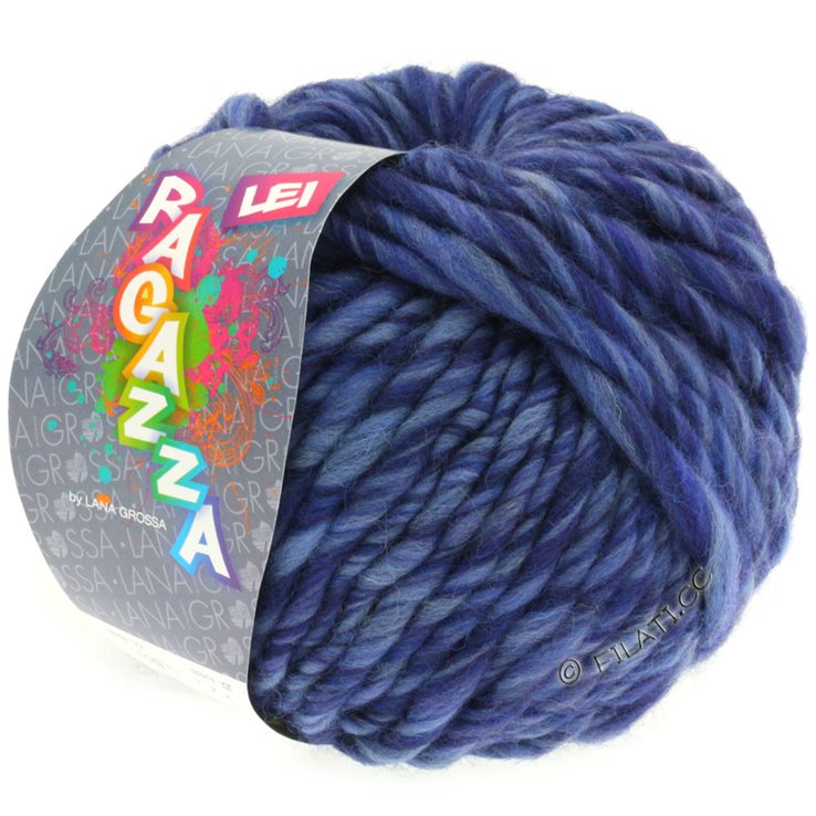 Lana Grossa LEI Mouliné/Color Mix/Spray (Ragazza) | 109-jeansblå/marine meleret
