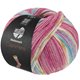Lana Grossa MEILENWEIT 100g Cashmere Pista | 146-lys fuchsia/mørk fuchsia/hvid/okker/turkis/lys blå stribet