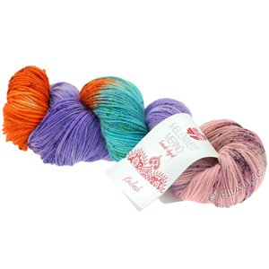 Lana Grossa MEILENWEIT 100g Merino Hand-dyed | 309-orange/blåviolet/mint/gulgrøn/rosa/pink/lys blå