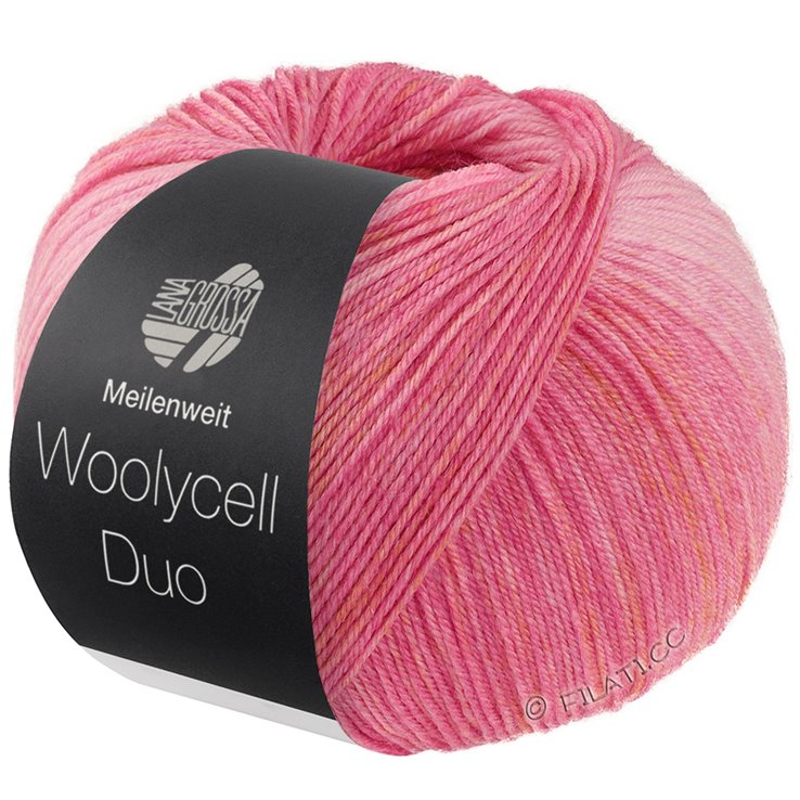 Lana Grossa MEILENWEIT 100g Woolycell Duo | 6001-rosa/pink/blegorange