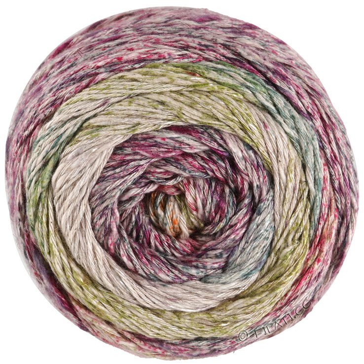 Lana Grossa MOSAICO (Linea Pura) | 006-gråbeige/grå/brombær/fuchsia/petrol/lys oliven/orange
