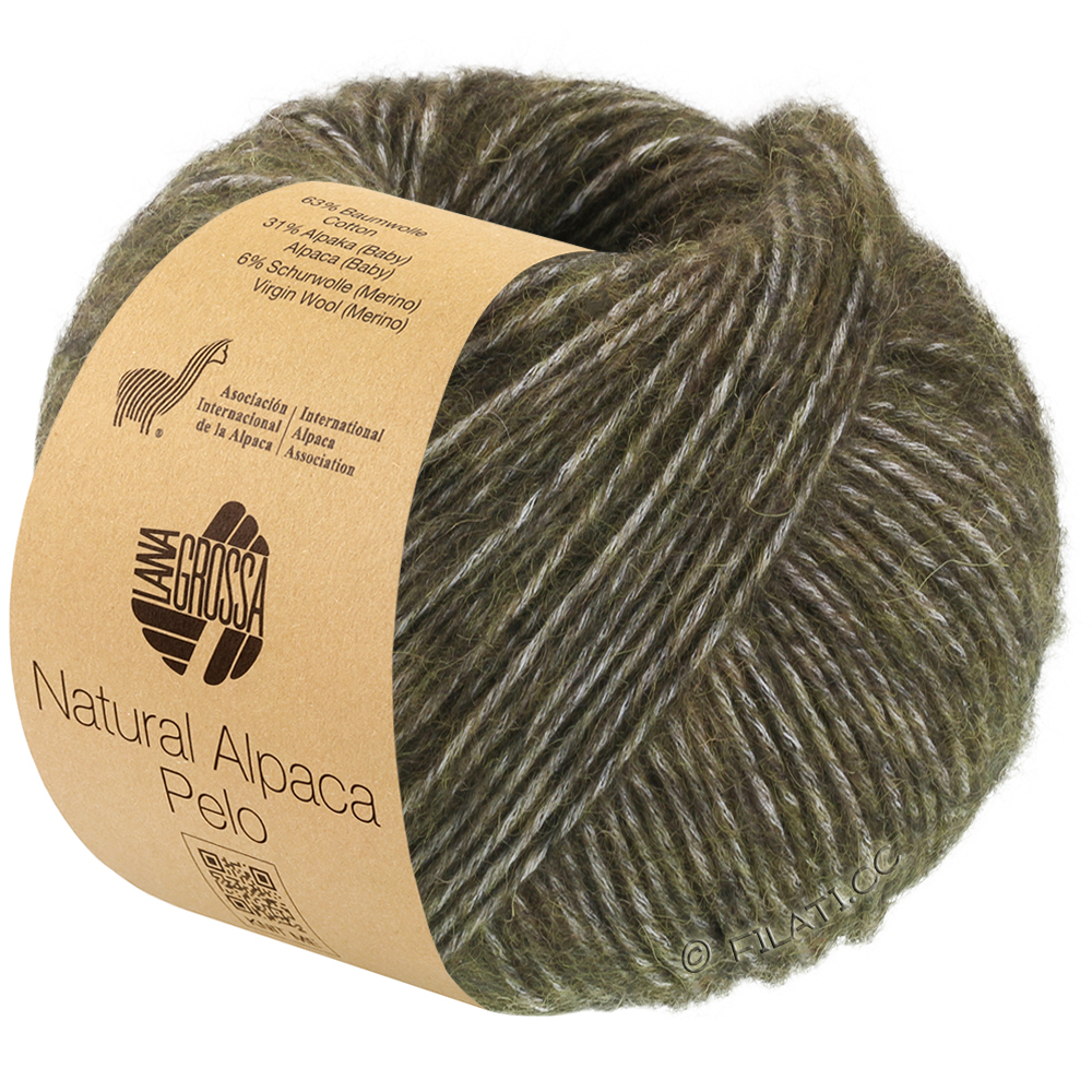 Lana Grossa NATURAL ALPACA Pelo | 040-skog grøn meleret