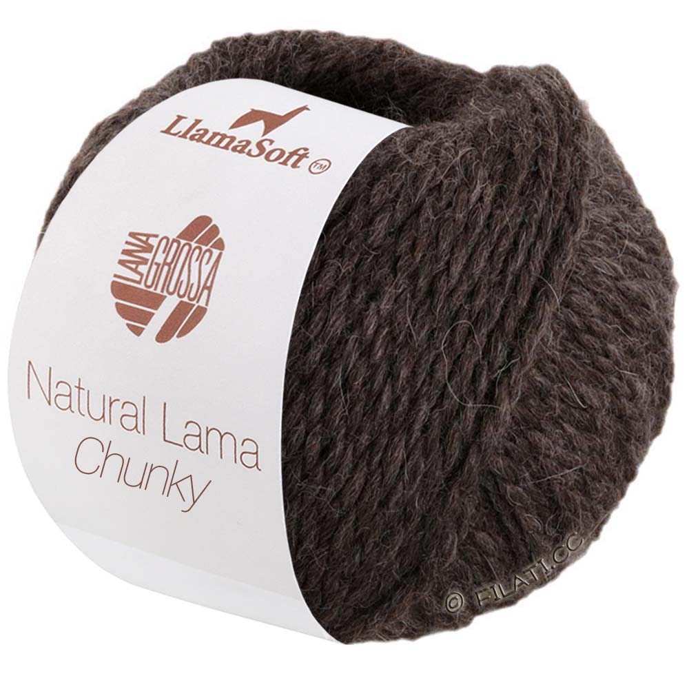 Lana Grossa NATURAL LAMA CHUNKY | 15-sortbrun