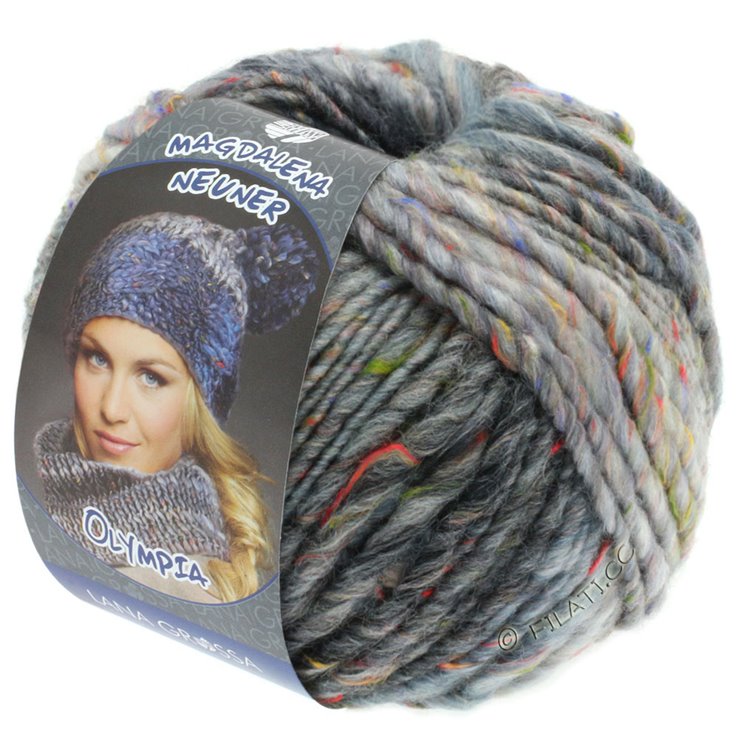 Lana Grossa OLYMPIA Tweed | 701-lys grå/mellem grå/mørk grå meleret