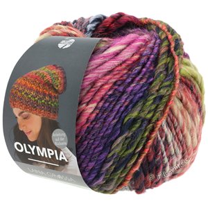 Lana Grossa OLYMPIA Classic | 088-sortbrun/nougat/mørk grøn/lys rød/blomme/lys grøn/rød/lilla