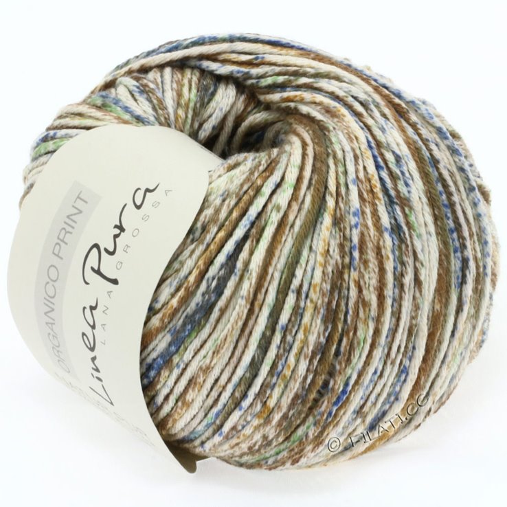 Lana Grossa ORGANICO Print (Linea Pura) | 201-natur/orange/brun/petrol