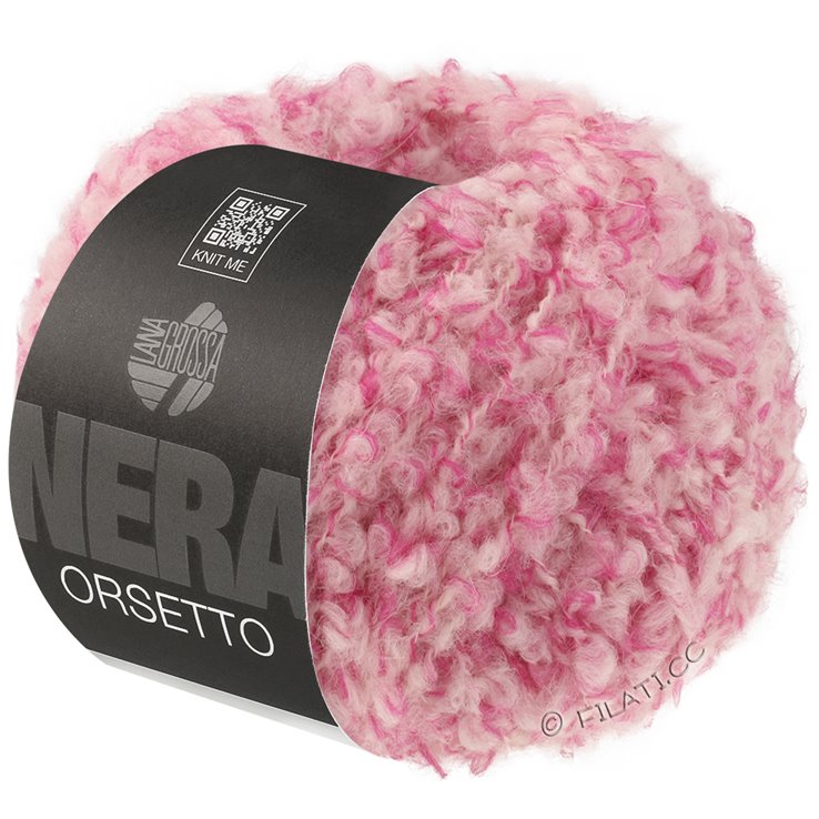 Lana Grossa ORSETTO Moulinè (Nera) | 101-pink/rå hvid