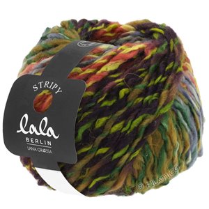 Lana Grossa STRIPY (lala BERLIN) | 07-grå/teglstensrød/gulgrøn/bladgrøn/sortgrøn/olivenbrun