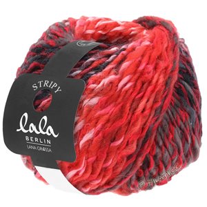 Lana Grossa STRIPY (lala BERLIN) | 09-rød/rosa/burgund/mørk grå/antracit