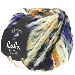 Lana Grossa STRIPY (lala BERLIN) | 12-fersken/orange/natur/aubergine/rosa/lys grå/sort