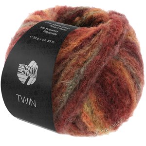 Lana Grossa TWIN 50g | 210-mørk rød/terrakotta/teglstensrød/grågrøn/kamel