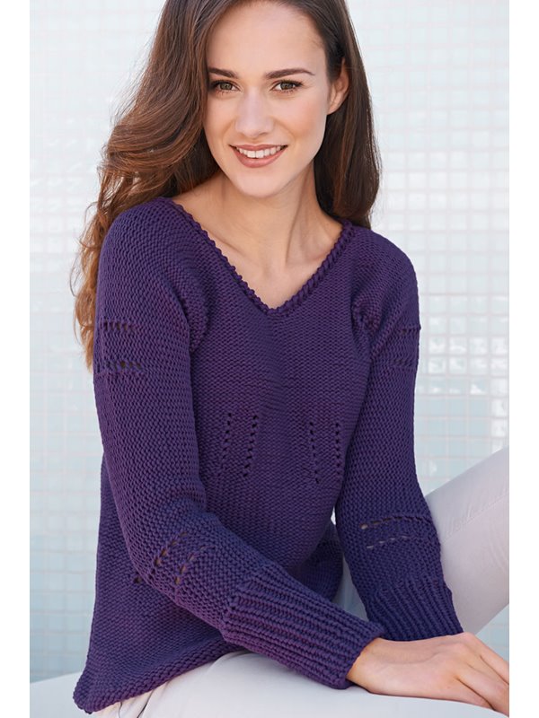 Lana Grossa SWEATER I GLAT VRANG MED HULMØNSTER Nobile