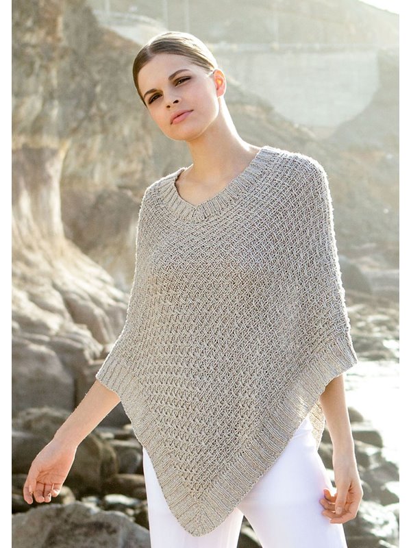 Lana Grossa PONCHO I RIB OG VÆVESTRIK Linarte
