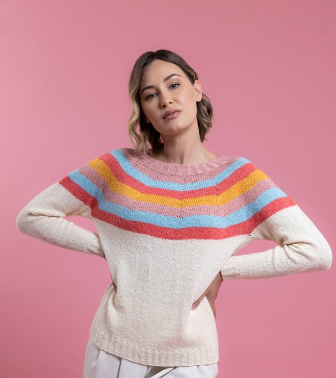 Lana Grossa TOP DOWN PULLOVER Ecopuno