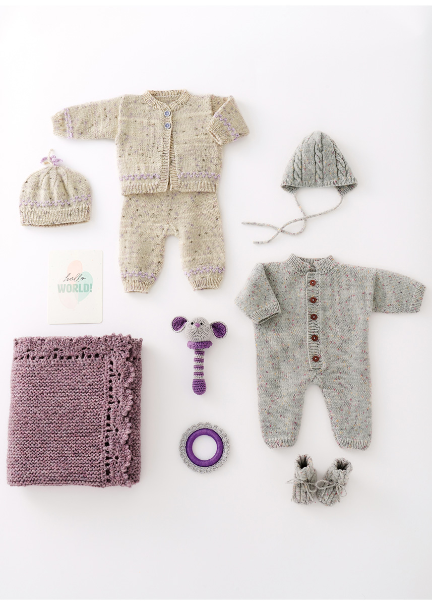 Lana Grossa HUE Cool Wool Baby Wool Baby Print Punto | INFANTI No. 18 - (DE) + (DK) - Model 13 | FILATI Strikmodeller - modelpakker