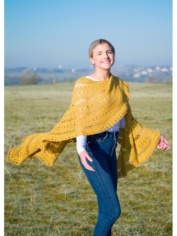 Lana Grossa TREKANTTØRKLÆDE Landlust Sommerseide - Strikkeopskrift (SE)