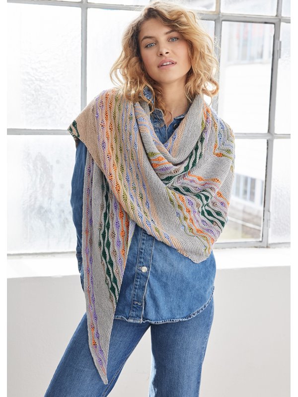 Lana Grossa TREKANTTØRKLÆDE COLORSHIFT Cool Wool 4 Socks Print II & Cool Wool 4 Socks