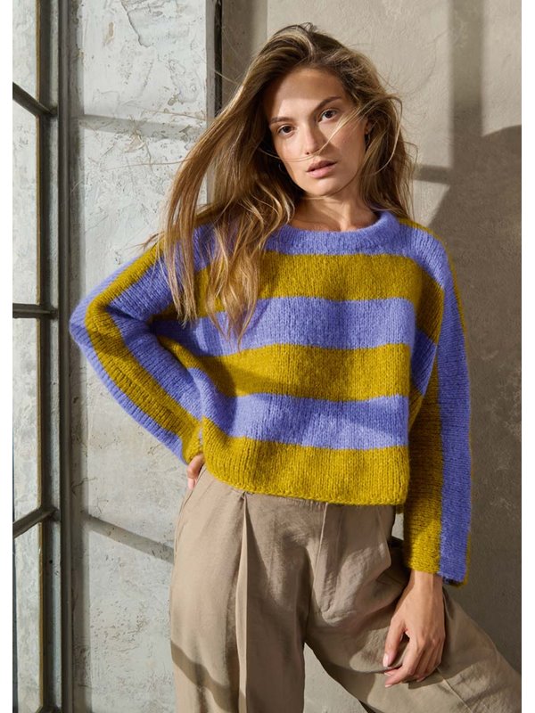 Lana Grossa KORT PULLOVER Alpaca Air - Strikkeopskrift (SE)