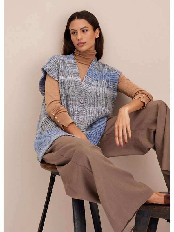 Lana Grossa VEST Gomitolo Fusione - Strikkeopskrift (SE)